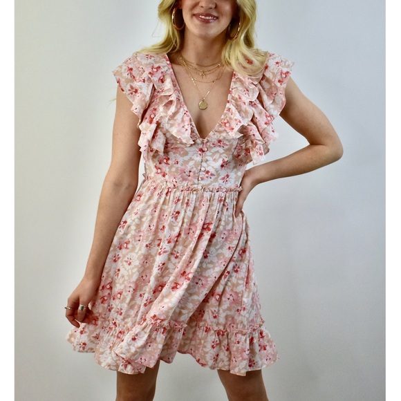 🌸 Storia, Prosecco Rosé Ruffled Mini Dress - Picture 5 of 16